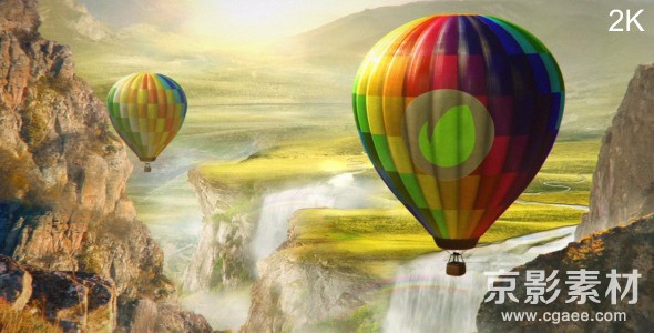 AE模板-完美世界热气球logo展示片头 Colourful World-Hot Air Balloon Logo