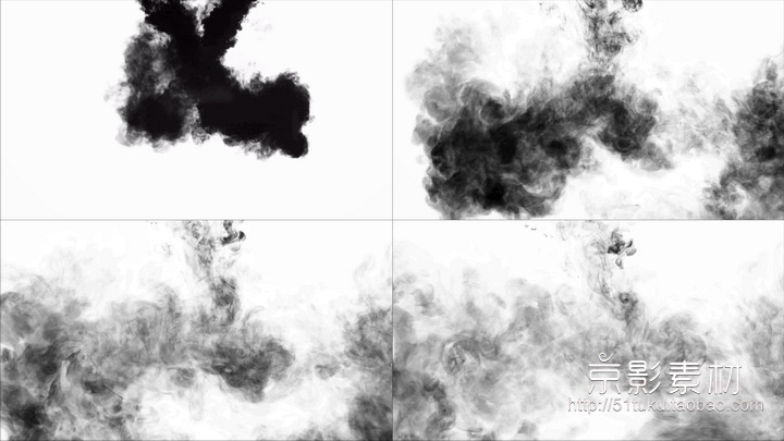 Sumi 65组水墨滴落散开转场合成4K高清视频素材