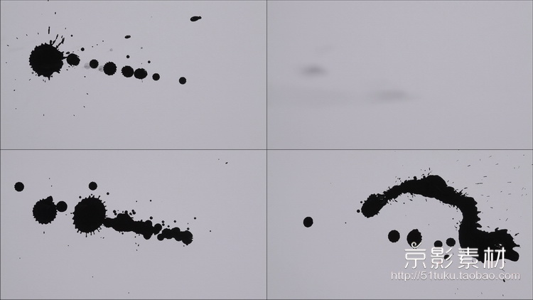 Ink Blots V2 60组水墨滴落印迹墨水散开晕染高清视频素材