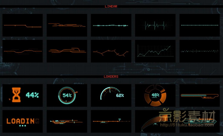 Fcpx插件 Mhud 50种炫酷hud科技信息化ui动态元素 带通道视频素材 京影素材