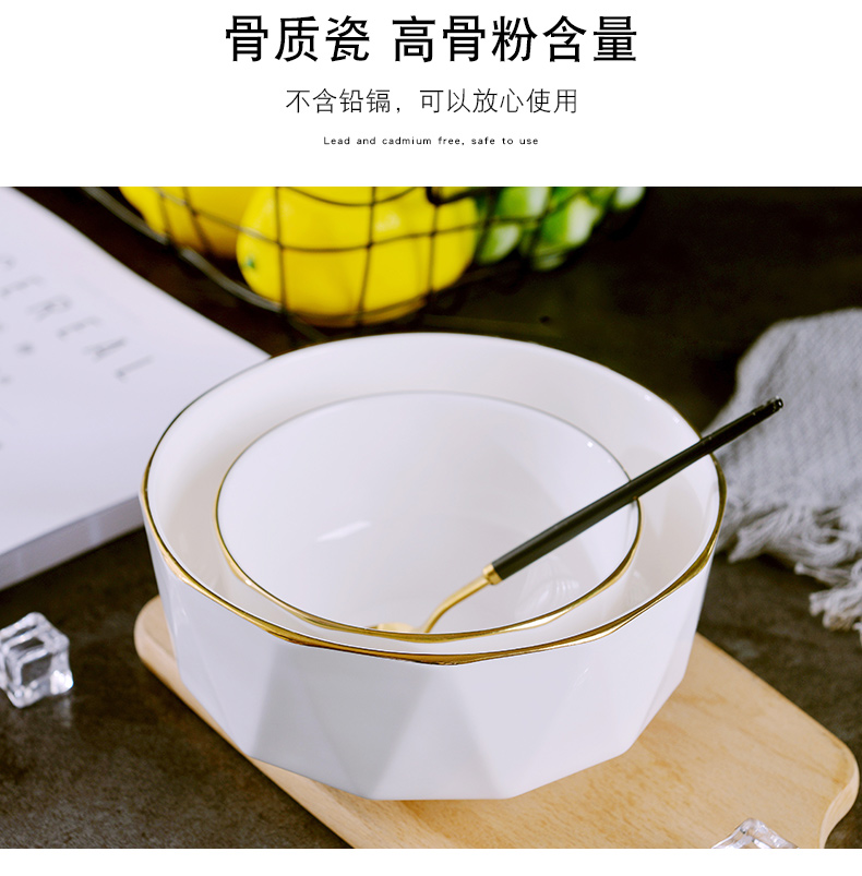 Jingdezhen up phnom penh European creative ipads porcelain bowl suit household move, lovely eat rice bowls ceramic surface large bowl