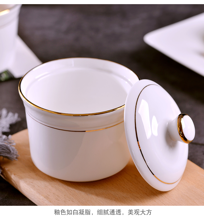 The Bird 's nest manual gold 】 【 steamed egg cup bowl shark fin soup bowl stew stew hose cover small household ceramic stew pot