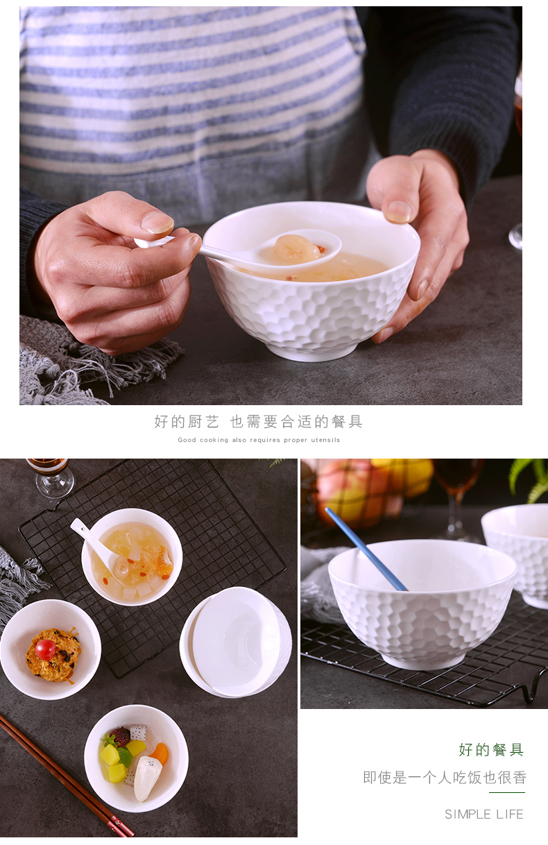 Jingdezhen ten pack 】 【 under the glaze color ipads porcelain rice bowls suit household European large creative ceramic bowl