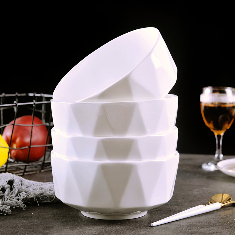 Nordic Bone Porcelain Bowl Jingdezhen Hotel Cutlery Personality Rice Bowl home Idea pure white minimalist Ceramic Noodle Bowl