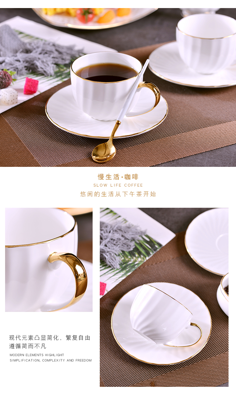 Jingdezhen creative manual gold 】 【 ipads China coffee cups and saucers suit ceramic coffee cup home European cup