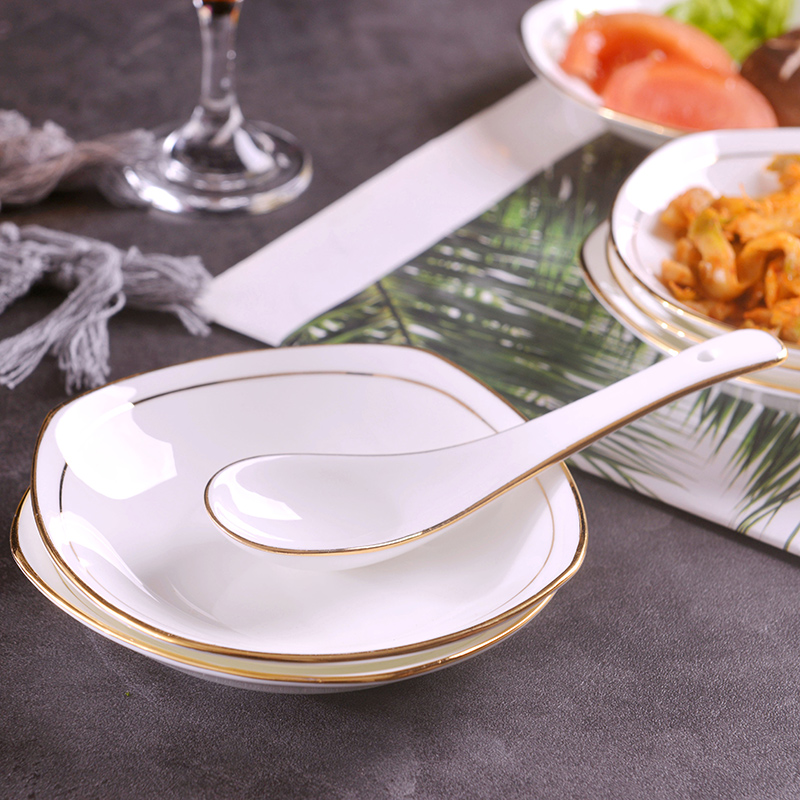 Jingdezhen manual gold 】 【 son home up phnom penh ipads porcelain run Chinese tableware, lovely ceramic spoon, soup spoon