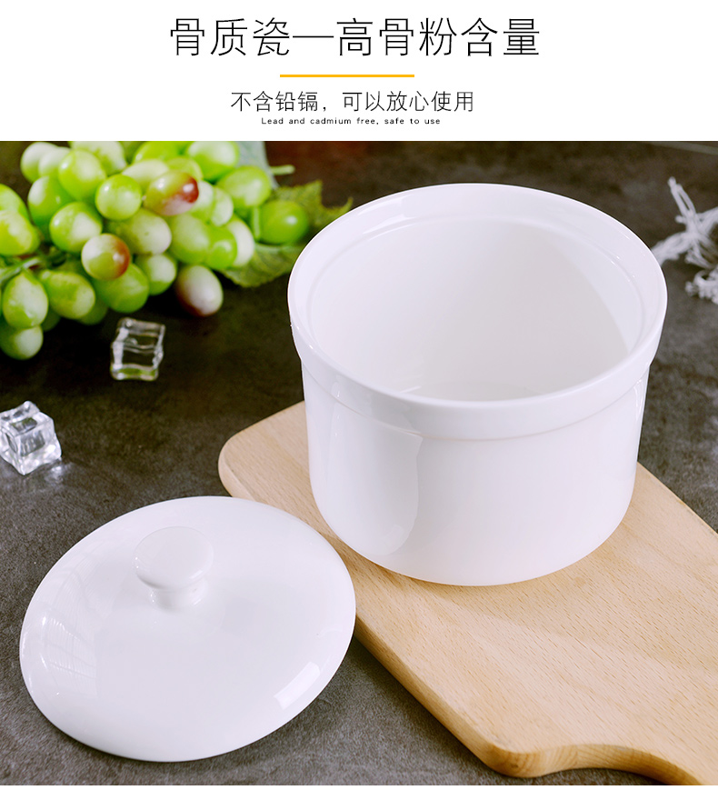 Under the pure white glaze color large cup water household ceramics steamed egg soup stew stew stew pot with cover cup bird 's nest with the dishes