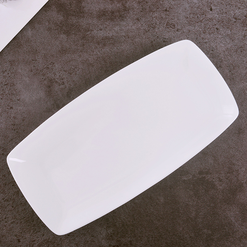 Two pack 】 【 jingdezhen ceramic rectangular plate under the glaze color Japanese - style hotel creative household ceramic dish dish plate