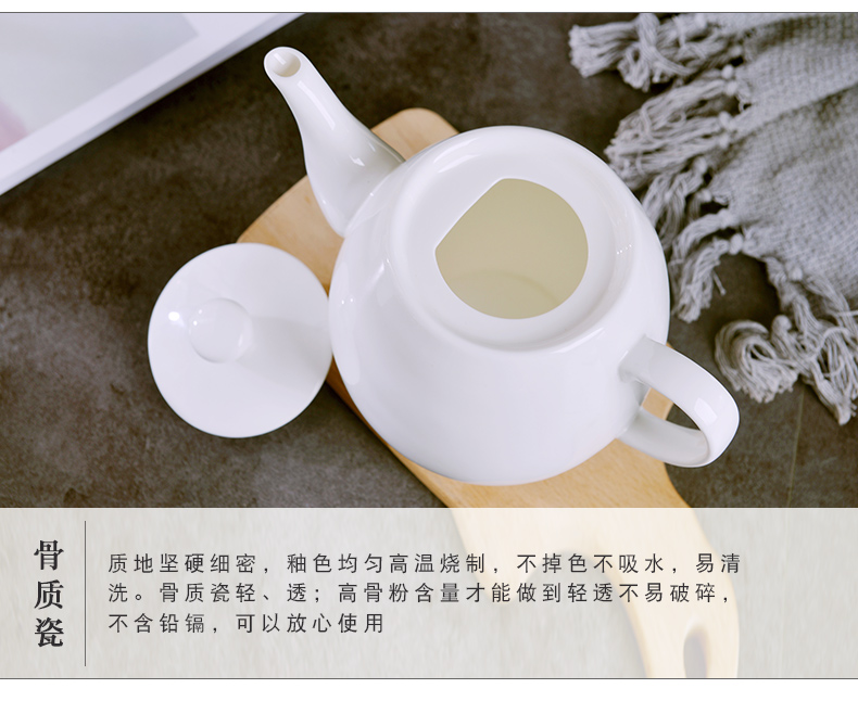 Jingdezhen under pure white glaze color large ceramic teapot household of Chinese style large - capacity single pot teapot cold water bottle