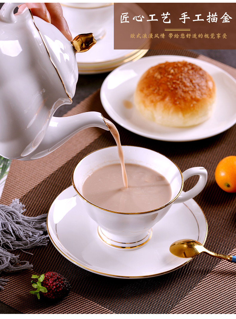 "Manual gold" jingdezhen ceramic coffee set ou up phnom penh household ceramic coffee cups and saucers key-2 luxury suits for