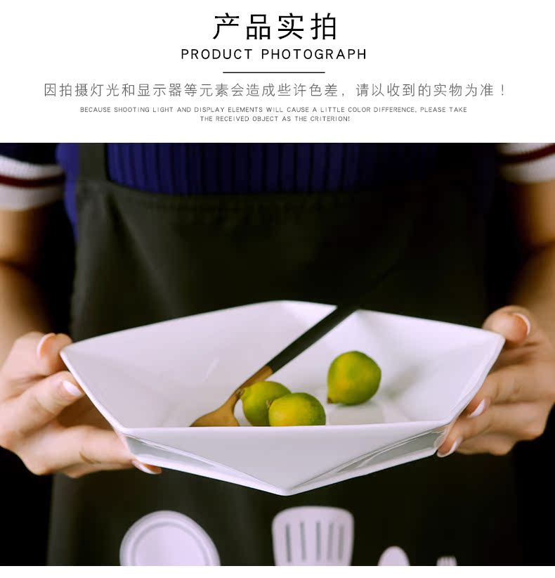 Household under the glaze color irregular plates Nordic creative ipads porcelain soup plate web celebrity ins ceramic new move