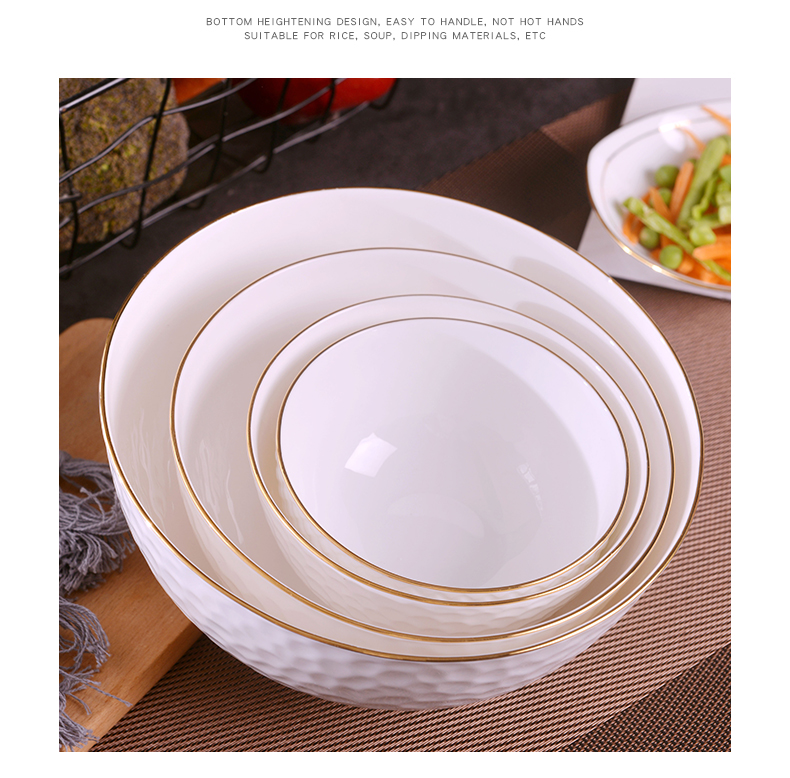 Jingdezhen ceramic checking gold 】 【 relief mercifully rainbow such as bowl with rice bowls bowl students large - sized ceramic bowl