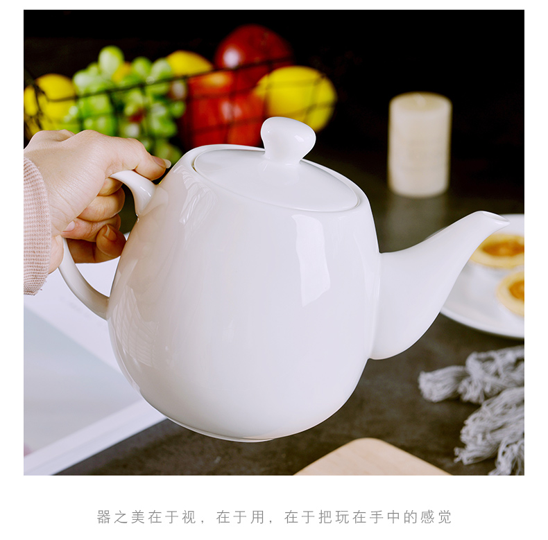 Jingdezhen under pure white glaze color large ceramic teapot household of Chinese style large - capacity single pot teapot cold water bottle