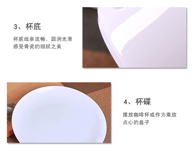 Pure white glass household jingdezhen ceramic cup coffee milk cup Europe type contracted coffee cups and saucers ipads China