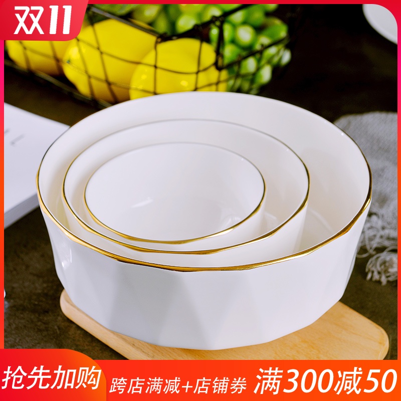 Jingdezhen up phnom penh ipads bowls of household creative move rice bowls a single ceramic rainbow such use European large soup bowl