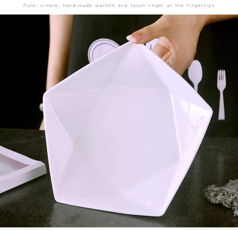 Household under the glaze color irregular plates Nordic creative ipads porcelain soup plate web celebrity ins ceramic new move