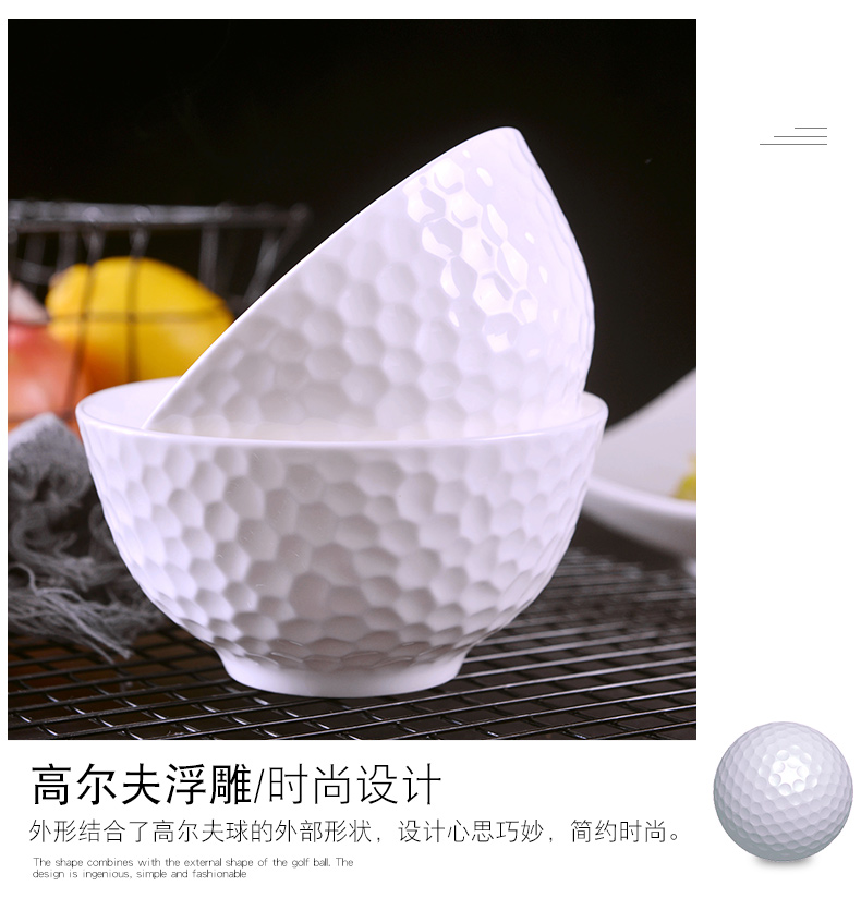 Jingdezhen ten pack 】 【 under the glaze color ipads porcelain rice bowls suit household European large creative ceramic bowl