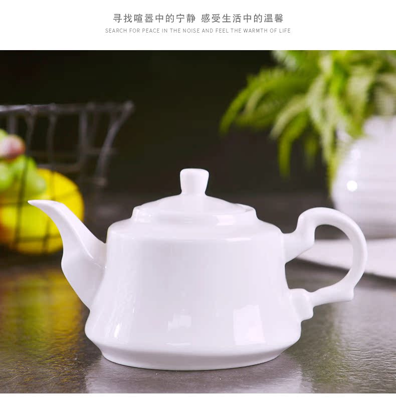 Jingdezhen under pure white glaze color manual creative teapot household ceramics kung fu tea set for little teapot for personal use