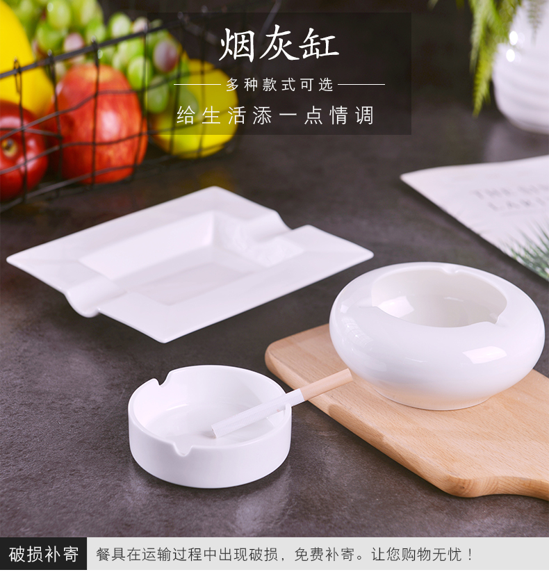 Jingdezhen ceramics hotel home office club restaurant large creative ashtray pure white ipads porcelain ashtrays