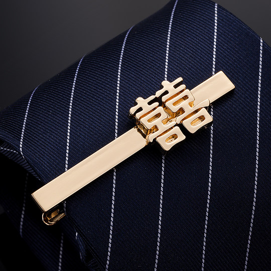 Tie clip for men's business formal wear, high-end light luxury clip, suit fixing pin, high-end collar clip