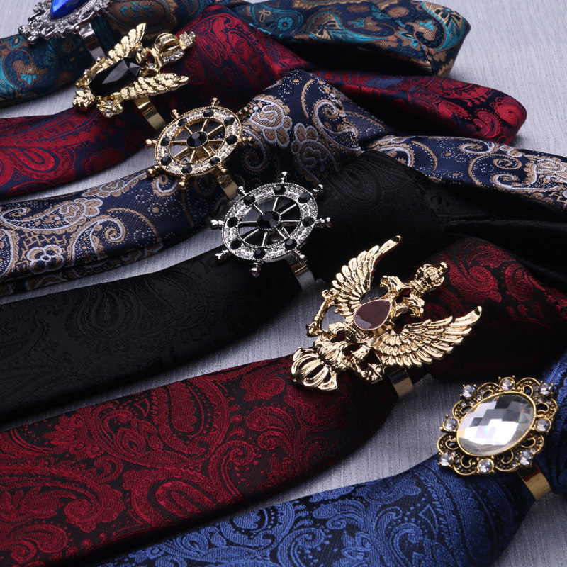 Original Royal Legend Rhinestone Tie Clip/Tie Hoop Retro Knight Tie Hoop Men's Business Shirt Tie Buckle