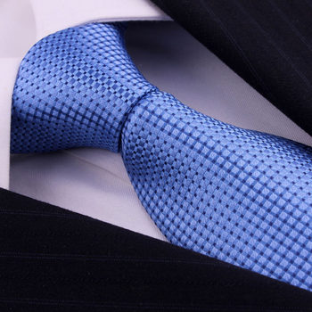 Blue Plaid Silk Tie Men's Business Formal Wear Mulberry Silk Zipper Lazy Tie Gift Box