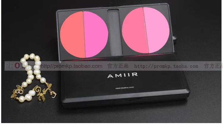 Phấn má hồng bốn màu Amir, rouge, mờ, sửa chữa ba chiều, trang điểm nude, trang điểm lâu trôi màu đỏ gạch và cam đích thực - Blush / Cochineal