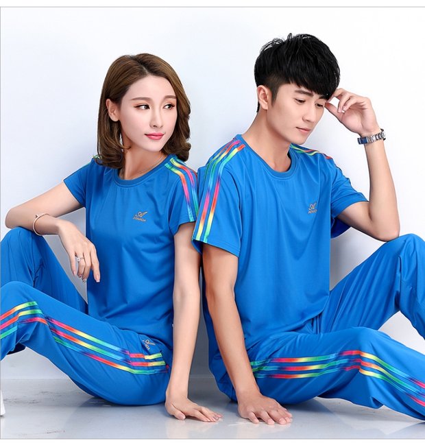 Omida hè mới cặp đôi áo thun thể thao tay ngắn nữ Jiamusi thể dục nhịp điệu cổ tròn phù hợp với đồ thể thao nam bộ quần áo nike