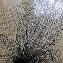 Black white red rhombus large mesh organza styling yarn handmade top hat hard mesh styling mesh yarn