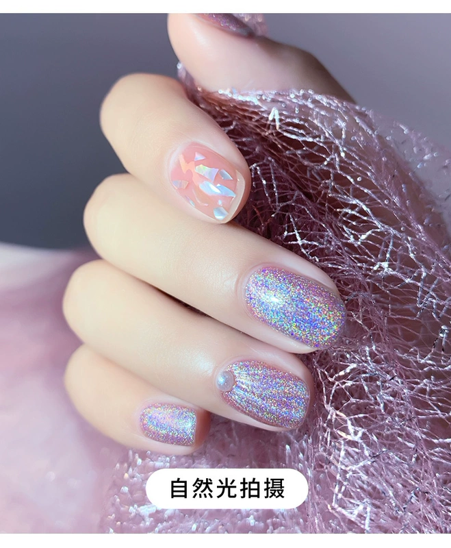 Goya Net Red Laser Sơn móng tay Keo dán móng tay Symphony Nails Sáng bạc Flash Sơn móng tay đầy màu sắc Đèn chiếu Đèn chiếu Keo dán móng tay Cửa hàng mới - Sơn móng tay / Móng tay và móng chân