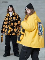 Mushroom head double sides wear a snowboard for men and women skiing suit DoOREK lamb hair warm and thickening tide during winter