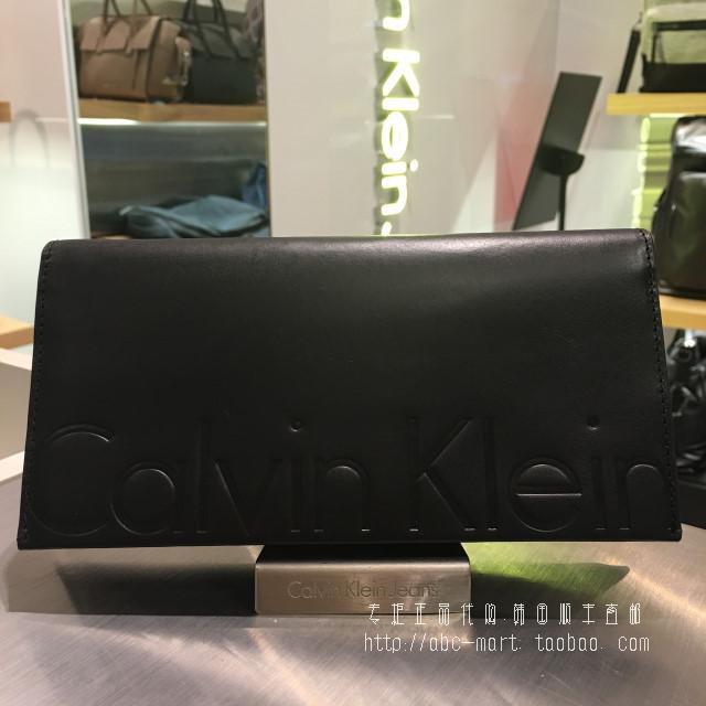 韩国代购直邮【CK/凯文克莱】16秋男LOGO标志黑色长款钱包 HP0664