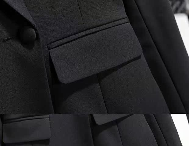 Áo khoác vest nữ nhỏ tay 2018 xuân hè thu nhỏ Hàn Quốc đen mỏng đôi áo dài tay cho nữ áo khoác bomber nữ