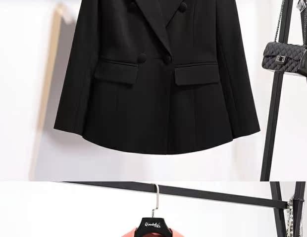 Áo khoác vest nữ nhỏ tay 2018 xuân hè thu nhỏ Hàn Quốc đen mỏng đôi áo dài tay cho nữ áo khoác bomber nữ