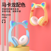 Net red with Bluetooth headset headset headset wireless sports headset cat ear luminous wired connection cute girl