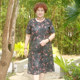 Middle-aged and elderly summer chiffon short-sleeved dress plus fat plus size fat mother's loose mid-length skirt that covers the belly