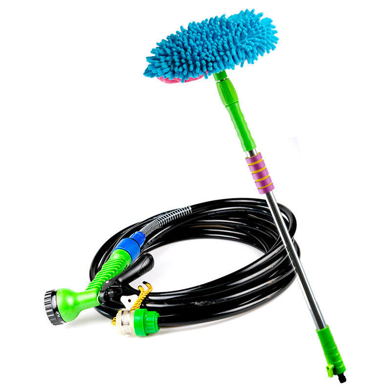 Water Through Car Wash Mop Water Swipe Brush With Switch Car Wash Brush Scrub Brush Soft Hair Special Car Water Brush Telescopic Rod