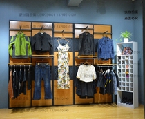 Clothing rack womens display rack mens shelves against the wall floor iron paint wooden clothing shelves