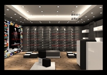 Wall rack clothing rack shoe rack accessories double-sided glass shoe rack wooden shelf