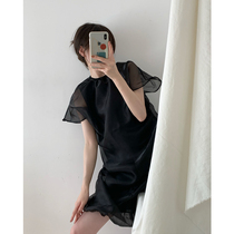 ICTS cant resist a glimpse of the design sense fashionable and breathable eugen yarn shape black small flying skirt