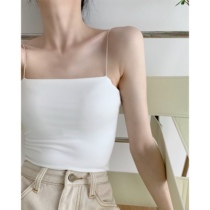  ICTS is lucky enough to be loved fearless mountain and sea black and white thin suspenders Simple style flat mouth high elastic basic vest