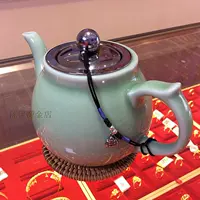 Серебряная серебряная серебряная чашка веревки чайника маленькая черная веревка Будды