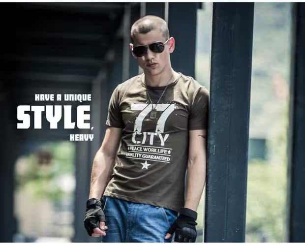 [77 cửa hàng cứng nam] Mùa hè 2019 mới cổ tròn thương hiệu in logo áo thun ngắn tay cỡ lớn nam AK - Áo phông ngắn Mẫu áo phông nam đẹp 2019