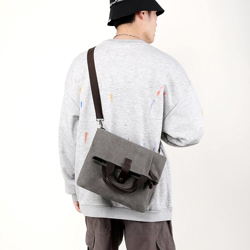 New Personality Comeback Trend Single Shoulder Men's Bag Large Capacity Sports Skew Span 100 Lapped Brief about 100 Lapped Retro Sail Bag