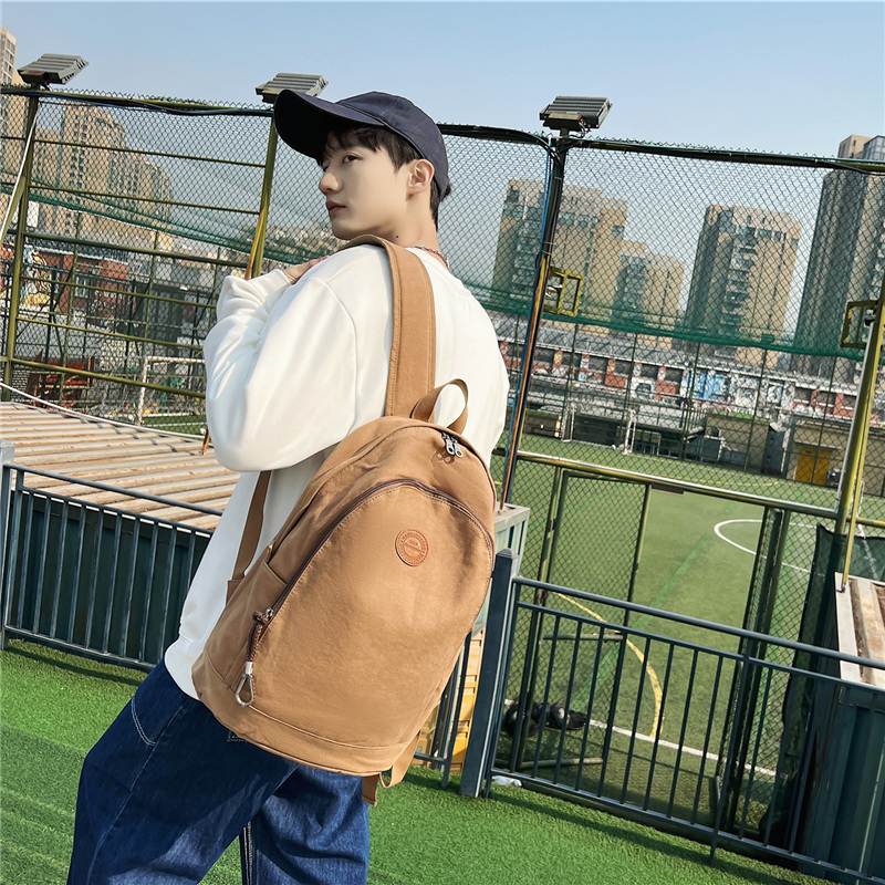 Campus Men's Canvas Double Shoulder Bag Men's Leisure Brief About the Shoulder Bag Travel Bag Middle School Students College Students Fashion Trends School Bags