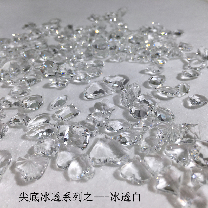 Pointed-Bottom Irregular Ice-Clear White Loose Diamond for 3D Nail Art, Large Glass Material Nail Decoration, Premium Mixed DIY Rhinestones