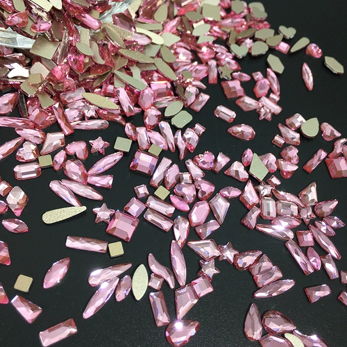 Розовый алмаз для маникюра для пальца, смешанный аксессуар, популярно в интернете, плоское основание