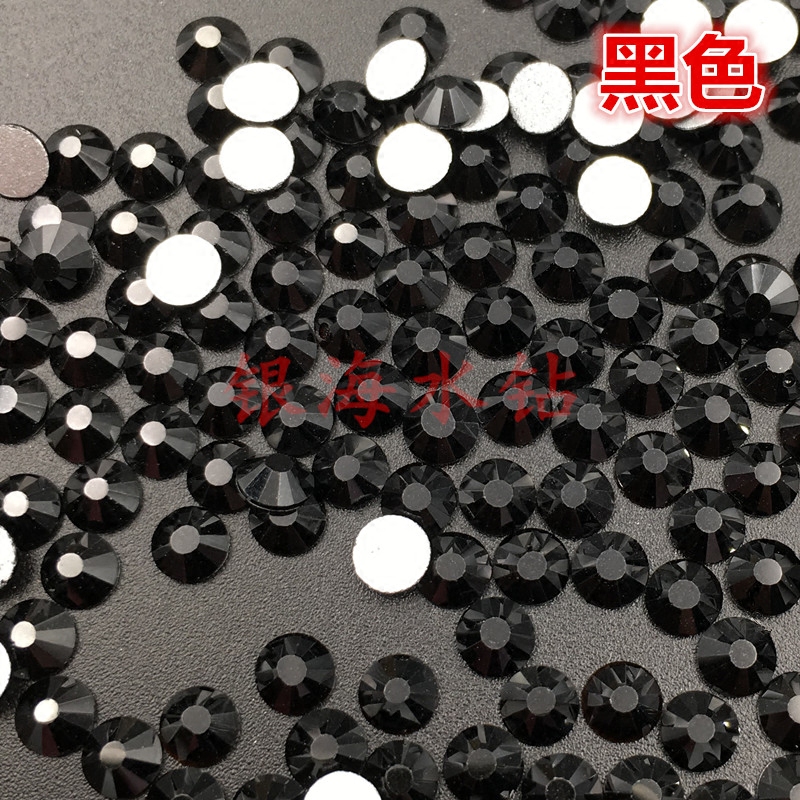 Black Round Flats Bottom Diamond Car Mobile Phone Case with Diamond Nail Art Glass Rhinestone Jewelry DIY Dot Diamond Whole Packaging