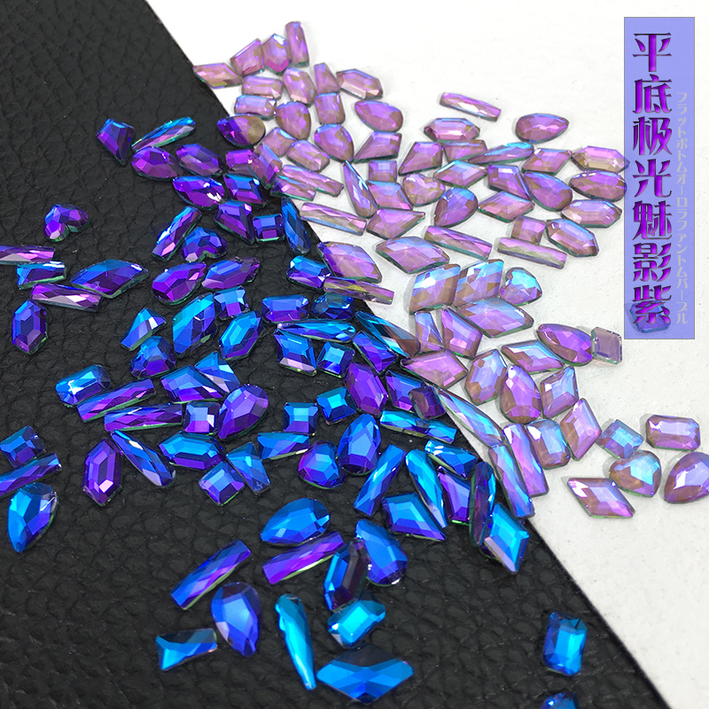 2026 New Internet Celebrity Flat Aurora Iridescent Ice Transparent Phantom Purple Nail Art Fairy Aurora Transparent Mixed Nails 2026 New Internet Celebrity Flat Aurora Iridescent Ice Transparent Phantom Purple Nail Art Fairy Aurora Transparent Mixed Nails