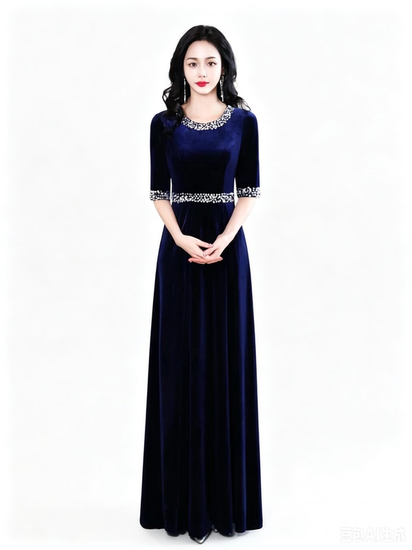 Stretch Velvet Chorus Costumes, Stage Costumes, Dresses, New Year's Day Costumes